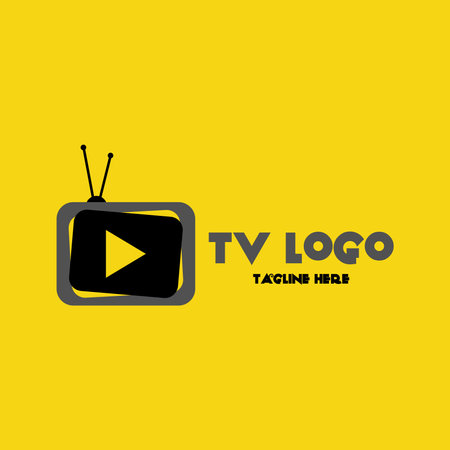 Simple TV Logo Design Vector. Television Logo for Business and Brand Identityのイラスト素材