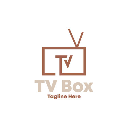 Simple TV Logo Design Vector. Television Logo for Business and Brand Identityのイラスト素材