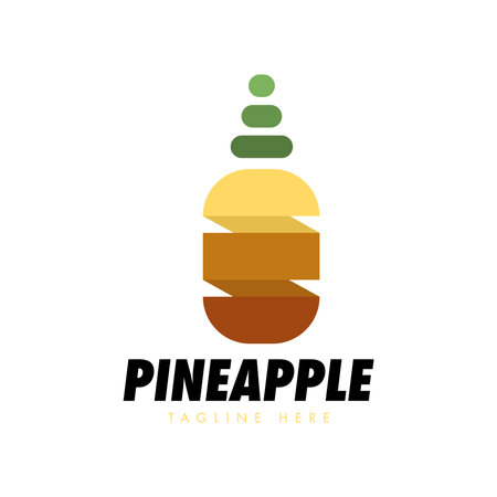Pineapple Logo Design Concept for Business and Branding. Fresh Fruit Logo Template Vector. Pineapple Logo Templateのイラスト素材