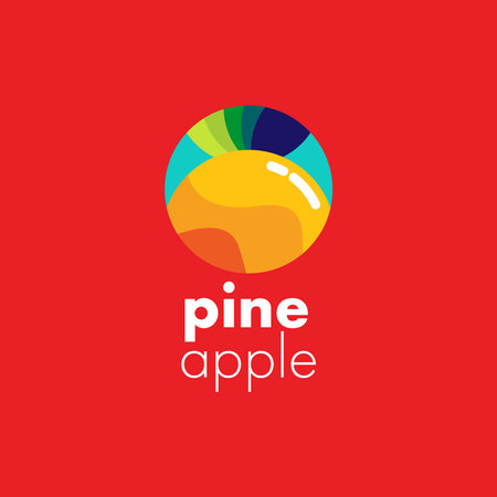 Pineapple Logo Design Concept for Business and Branding. Fresh Fruit Logo Template Vector. Pineapple Logo Templateのイラスト素材