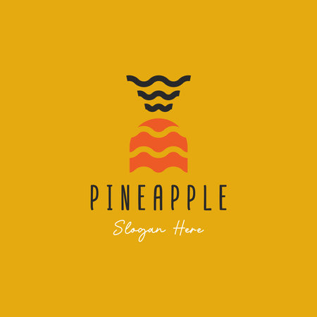 Pineapple Logo Design Concept for Business and Branding. Fresh Fruit Logo Template Vector. Pineapple Logo Templateのイラスト素材