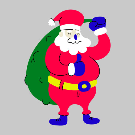 Santa claus character pose vector. Santa claus character illustration vectorのイラスト素材