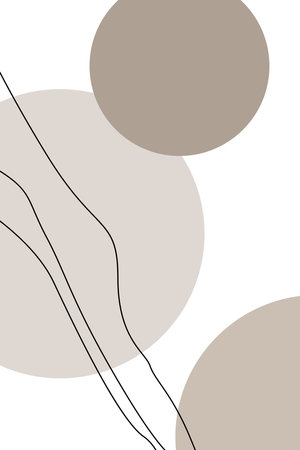 Beige Abstract Wall Art Decoration. Modern Wall Art Vectorのイラスト素材