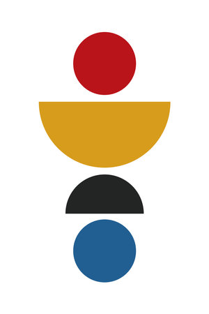 Bauhaus Art Wall Decor. Printable Geometric Home Decor. Nordic Bauhaus Retro Wall Decorのイラスト素材