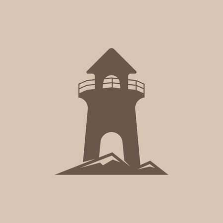 Lighthouse logo design concept vector. Lighthouse building logo template vectorのイラスト素材