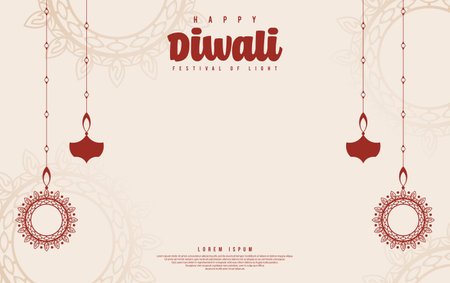 Happy diwali day background illustration. Diwali culture illustrationのイラスト素材