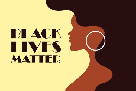 Black lives matter illustration. Black lives matter web banner background. Black woman illustrationのイラスト素材