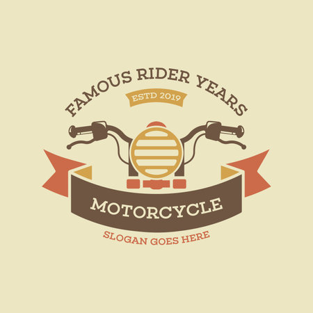 Retro motorcycle logo design concept. Retro vehicle logo design templateのイラスト素材