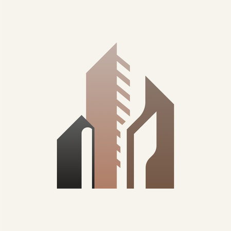 Elegant, simple and minimalist skyscraper logo design. Building logo template. Tall building logoのイラスト素材