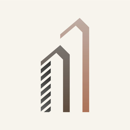 Elegant, simple and minimalist skyscraper logo design. Building logo template. Tall building logoのイラスト素材