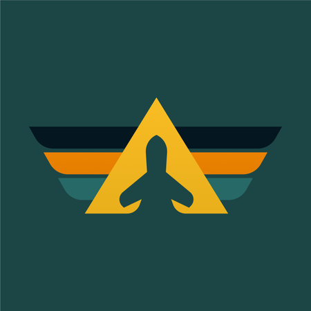 Airplane logo design. Simple airplane logo. Abstract wing logo templateのイラスト素材