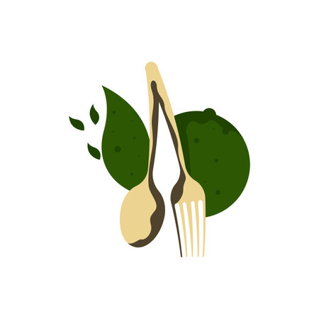 Healthy food logo template. Natural meal logo design. Diet food logo design conceptのイラスト素材