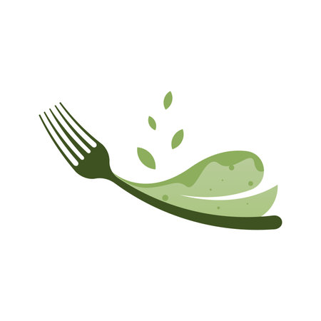 Healthy food logo template. Natural meal logo design. Diet food logo design conceptのイラスト素材