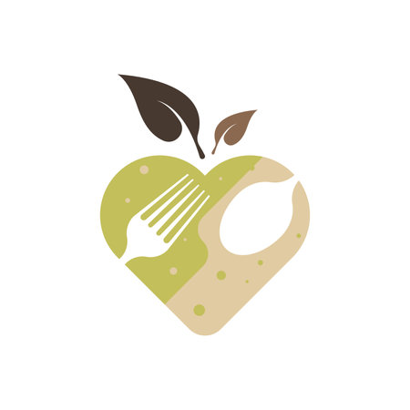 Healthy food logo template. Natural meal logo design. Diet food logo design conceptのイラスト素材