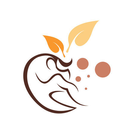 Healthy food logo template. Natural meal logo design. Diet food logo design conceptのイラスト素材