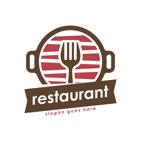 Food stall logo. Restaurant logo design. Food business logo templateのイラスト素材