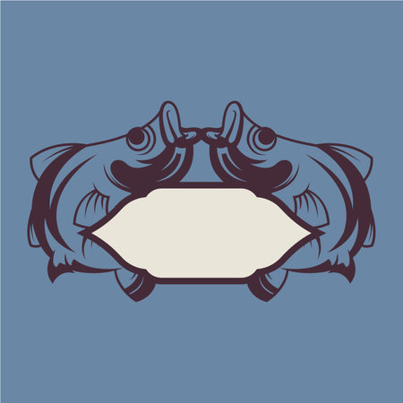 Fishing logo design template. Fish logo for fishing logoのイラスト素材