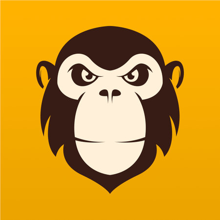 Monkey head logo design. Monkey face for your avatar and social media profile picture. Monkey head logo vector.のイラスト素材
