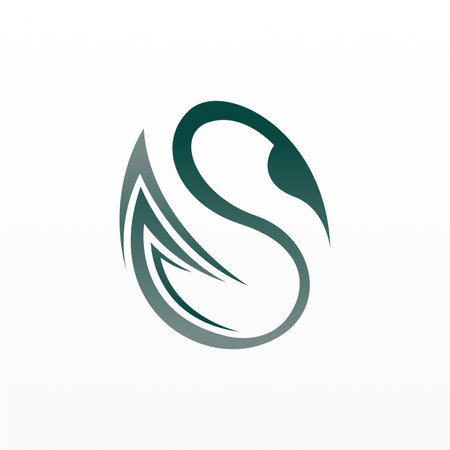 Simple swan logo design. Poultry logo template. Beautiful winged animal logoのイラスト素材