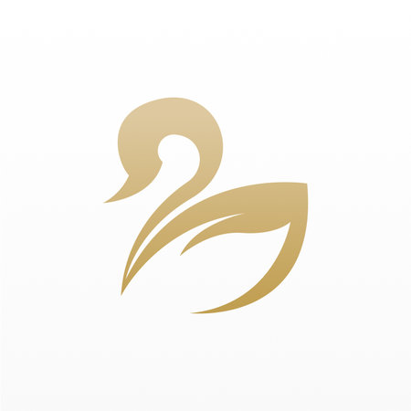 Simple swan logo design. Poultry logo template. Beautiful winged animal logoのイラスト素材