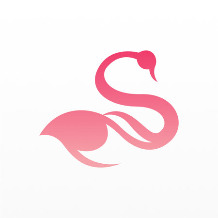 Simple swan logo design. Poultry logo template. Beautiful winged animal logoのイラスト素材