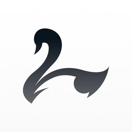 Simple swan logo design. Poultry logo template. Beautiful winged animal logoのイラスト素材