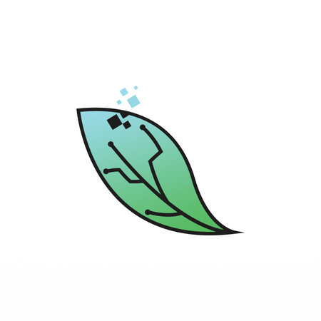 Nature and technology logo design concept. Technology logo templateのイラスト素材