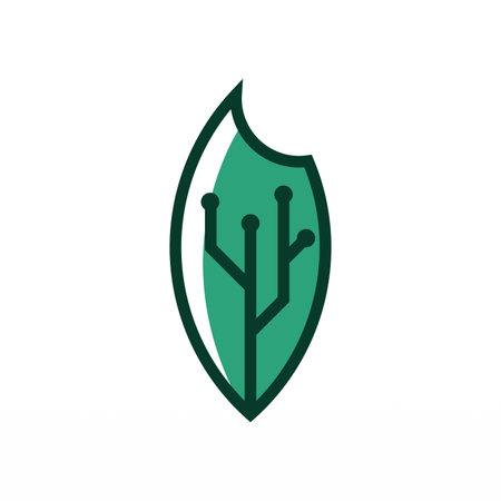 Nature and technology logo design concept. Technology logo templateのイラスト素材