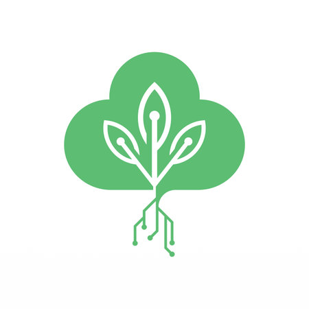 Nature and technology logo design concept. Technology logo templateのイラスト素材