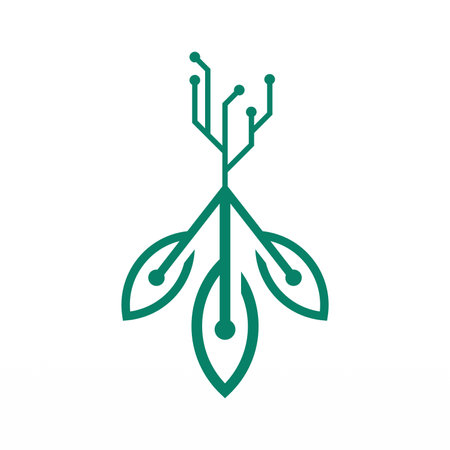 Nature and technology logo design concept. Technology logo templateのイラスト素材