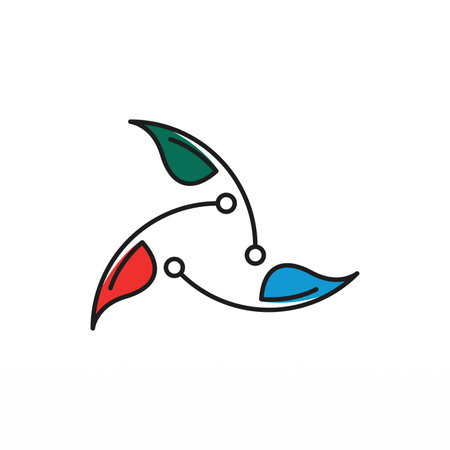 Nature and technology logo design concept. Technology logo templateのイラスト素材