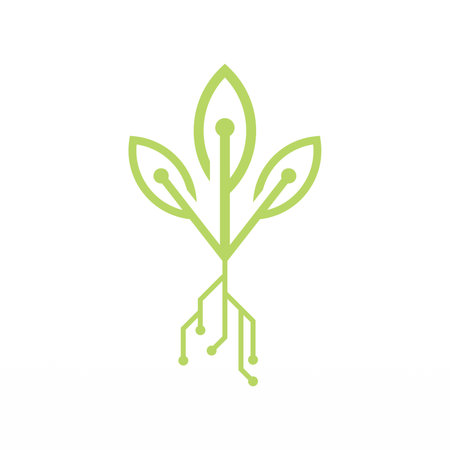 Nature and technology logo design concept. Technology logo templateのイラスト素材