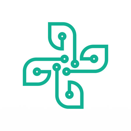 Nature and technology logo design concept. Technology logo templateのイラスト素材