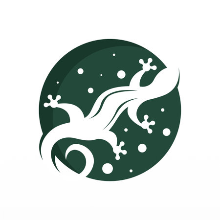 Lizard animal logo design. Wild lizard logo. Reptile logo templateのイラスト素材
