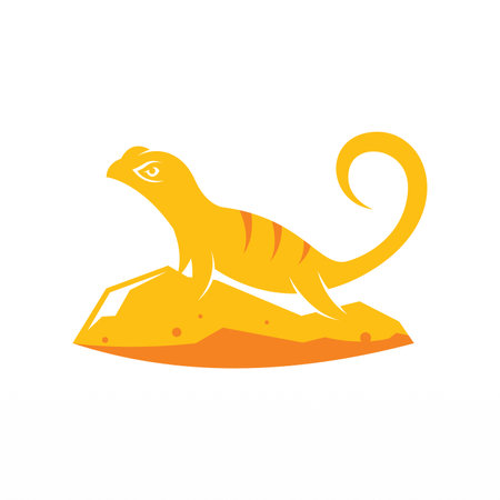 Lizard animal logo design. Wild lizard logo. Reptile logo templateのイラスト素材