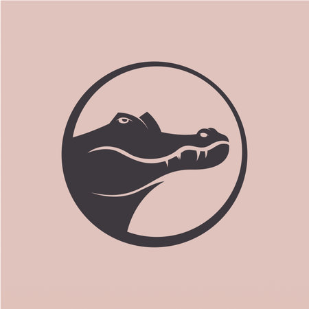 Crocodile logo design concept. Wild animal logo design stock vectorのイラスト素材