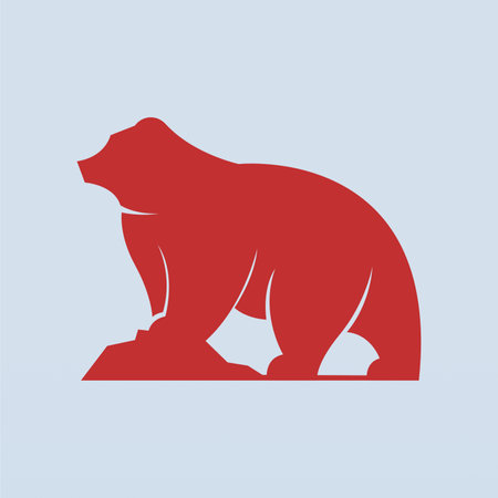 Bear silhouette logo design concept. Animal logo templateのイラスト素材