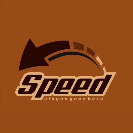 Speed logo design with speedometer. Technology automotive logo conceptのイラスト素材