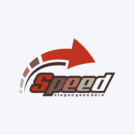 Speed logo design with speedometer. Technology automotive logo conceptのイラスト素材
