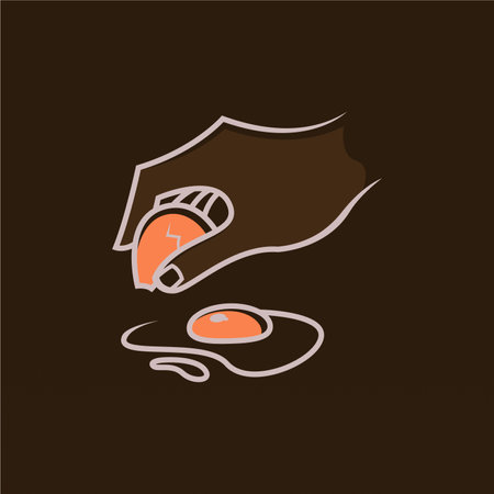 Fried egg logo design concept. Cooked egg logo template. Egg logo as foodのイラスト素材