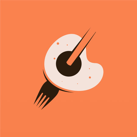 Fried egg logo design concept. Cooked egg logo template. Egg logo as foodのイラスト素材