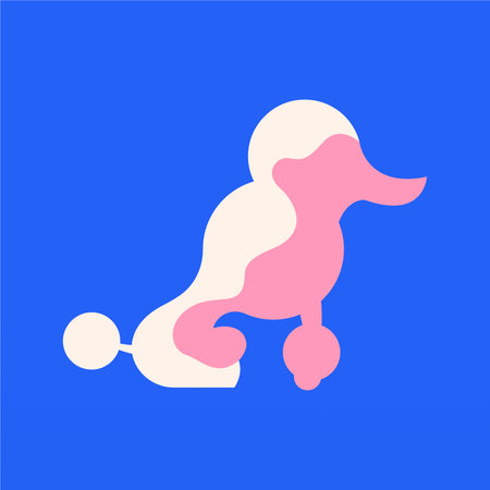 Poodle dog logo design concept. Pet logos. Cute dog logoのイラスト素材