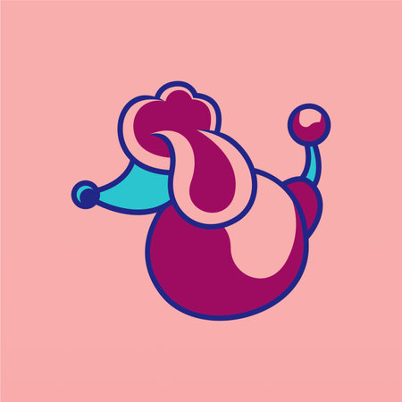 Poodle dog logo design concept. Pet logos. Cute dog logoのイラスト素材