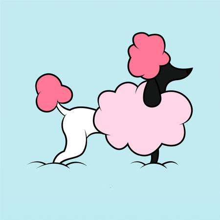 Poodle dog logo design concept. Pet logos. Cute dog logoのイラスト素材