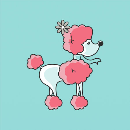 Poodle dog logo design concept. Pet logos. Cute dog logoのイラスト素材