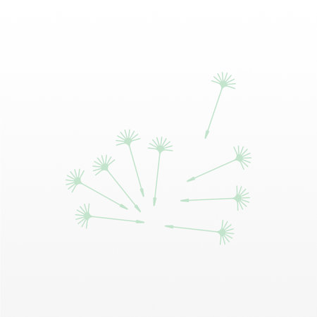 Simple logo design of dandelion flower. Dandelion flower logo template. Flying flower logoのイラスト素材