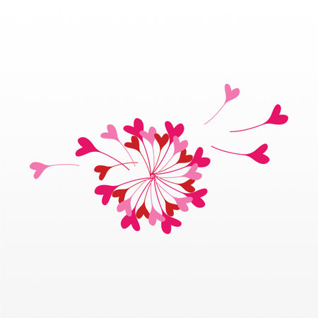 Simple logo design of dandelion flower. Dandelion flower logo template. Flying flower logoのイラスト素材