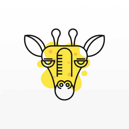 Simple logo design of giraffe. Giraffe logo template. Giraffe animal logoのイラスト素材