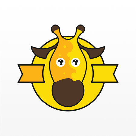 Simple logo design of giraffe. Giraffe logo template. Giraffe animal logoのイラスト素材