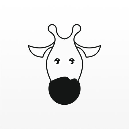 Simple logo design of giraffe. Giraffe logo template. Giraffe animal logoのイラスト素材